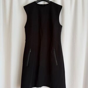 Louis Vuitton Uniform - Elegant Black Sleeveless Dress - Faux Zippers - Size 34